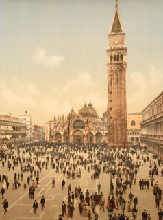 Concert, St. Mark's, Place, Venice, Italy, Photochrome Print, Detroit Publishing Company, 1900