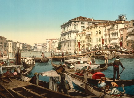 Procession over Grand Canal, Venice, Italy, Photochrome Print, Detroit Publishing Company, 1900