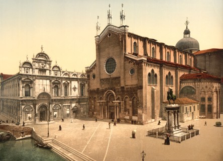 St. John and St. Paul Church, Venice, Italy, Photochrome Print, Detroit Publishing Company, 1900