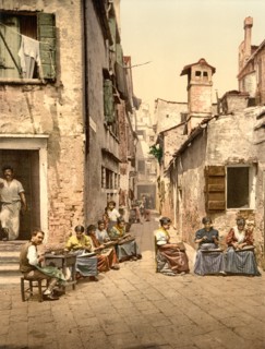 Courtyard, Calle dell Angelo a San Martino, Venice, Italy, Photochrome Print, Detroit Publishing Company, 1900