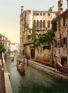 Rio San Trovaso and Palace, Venice, Italy, Photochrome Print, Detroit Publishing Company, 1900