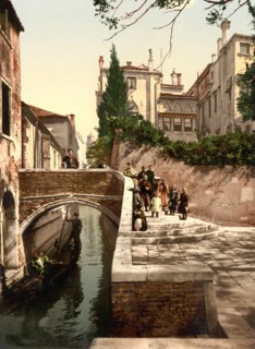 Saint Christopher Canal, Venice, Italy, Photochrome Print, Detroit Publishing Company, 1900