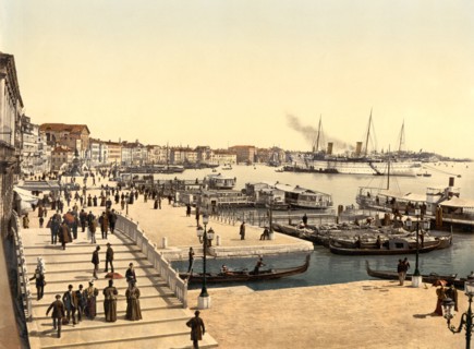 Harbor, Venice, Italy, Photochrome Print, Detroit Publishing Company, 1900