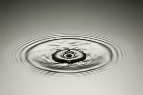Drop of Water Creating Ripples
