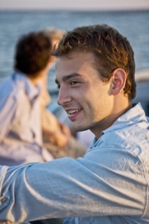 Smiling Young Man on Boat, Portrait