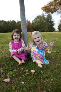 Two Young Girls Making Funny Faces