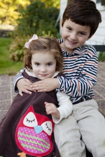 Smiling Boy and Girl Portrait