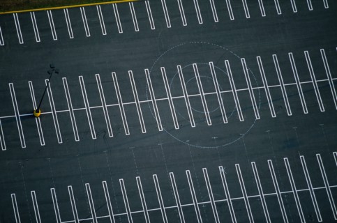 Empty Parking Lot, High Angle View