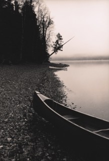 Canoe on Lake Shore