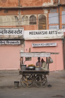 Street Food Vendor and Cart in Pink City, Jaipur, India