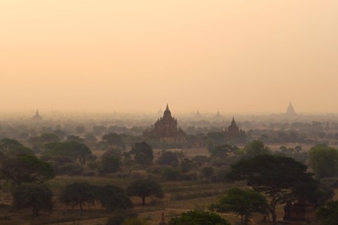 Ancient Temples at Sunset, Bagan, Myanmar
