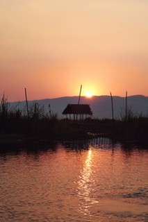 Lake at Sunset, Myanmar
