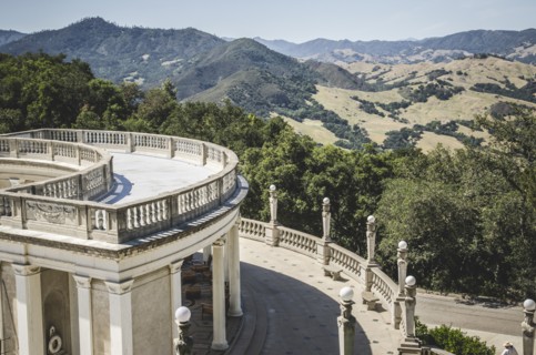 View of Hearst Castle Grounds, San Simeon, California, USA