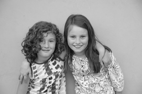 Two Smiling Girls, Portrait