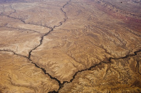 Rugged Landscape and Rivers, Aerial, Colorado, USA