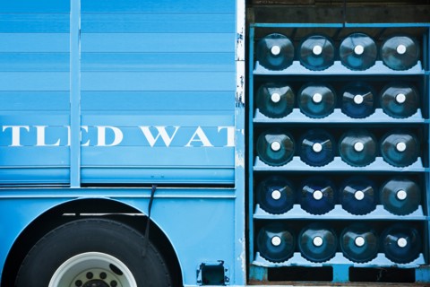 Bottled Water on Delivery Truck