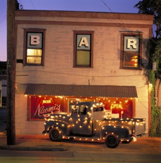 A Bar with Christmas Decorations
