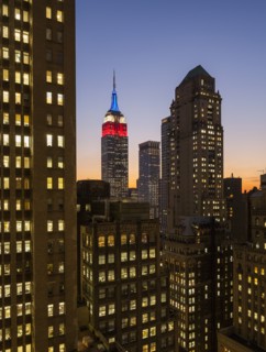 Midtown Skyline with Empire State Building at Dusk, New York City, USA