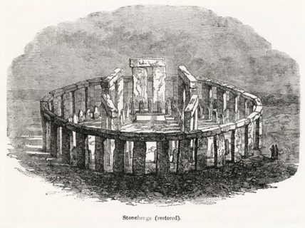 Stonehenge (restored), Illustration from John Cassell's Illustrated History of England, Vol. I from the earliest period to the reign of Edward the Fourth, Cassell, Petter and Galpin, 1857