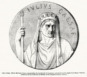Julius Caesar (From the large Cameo representing the Apotheosis of Agustus, and known as the Agate de la Sante Chapelie, preserved in the Collection of Medals of the Imperial Library, Paris), Illustra...