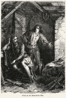 Alfred in the Neat-Herd’s Hut, Illustration from John Cassell's Illustrated History of England, Vol. I from the earliest period to the reign of Edward the Fourth, Cassell, Petter and Galpin, 1857