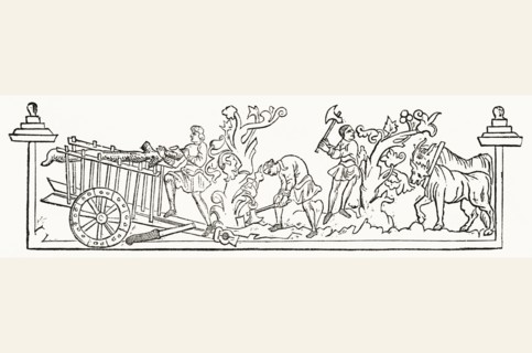 Anglo-Saxon Calendar, February, pre-Norman Conquest of 1066, Illustration from John Cassell's Illustrated History of England, Vol. I from the earliest period to the reign of Edward the Fourth, Cassell...
