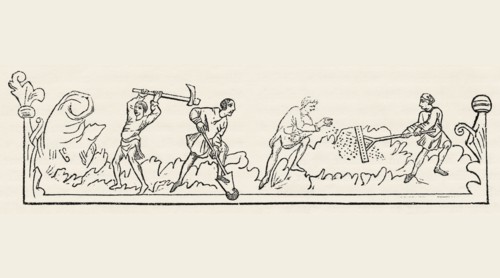 Anglo-Saxon Calendar, March, pre-Norman Conquest of 1066, Illustration from John Cassell's Illustrated History of England, Vol. I from the earliest period to the reign of Edward the Fourth, Cassell, P...
