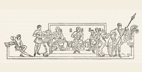Anglo-Saxon Calendar, April, pre-Norman Conquest of 1066, Illustration from John Cassell's Illustrated History of England, Vol. I from the earliest period to the reign of Edward the Fourth, Cassell, P...