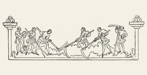 Anglo-Saxon Calendar, July, pre-Norman Conquest of 1066, Illustration from John Cassell's Illustrated History of England, Vol. I from the earliest period to the reign of Edward the Fourth, Cassell, Pe...