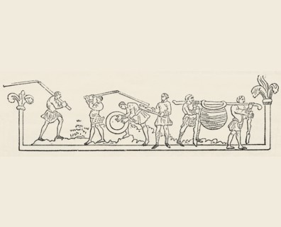 Anglo-Saxon Calendar, December, pre-Norman Conquest of 1066, Illustration from John Cassell's Illustrated History of England, Vol. I from the earliest period to the reign of Edward the Fourth, Cassell...