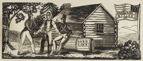 William Henry Harrison and John Tyler Election Campaign Emblem, Woodcut, 1840