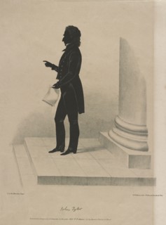 John Tyler (1790-1862), Tenth President of the United States, Full-Length Silhouetted Portrait, Lithograph, T.F. Adams, 1841