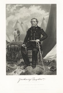 Zachary Taylor, at the Period of his Commanding in Mexico, Engraving by Alonzo Chappel from an Original Painting, Johnson, Fry & Co. Publ, 1863