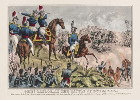 General Taylor at the Battle of Buena Vista, Lithograph, Published by Sarony & Major, 1847