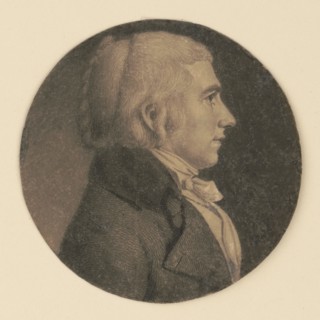 William Henry Harrison, 9th President of the United States, Head and Shoulders Profile Portrait as a Delegate Member of the House of Representatives from the Northwest Territory, Engraving, Charles Ba...