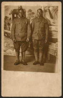 Full-length Portrait of Two African American World War I Infantry soldiers, William A. Gladstone Collection of African American Photographs, 1917-18