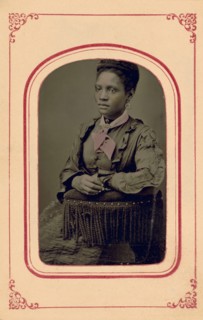 Laura A. Moore Westbrook, African American Educator, Half-Length Seated Portrait, Tintype Photograph, 1870's