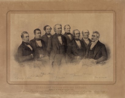 U.S. President Zachary Taylor and his Cabinet, drawn on stone by Davignon & Hoffmann, Printed by Nagel & Weingærtner, N.Y., 1849