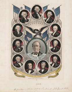 Campaign Banner for Lewis Cass, Democratic Candidate for 12th President, Lithograph, Nathaniel Currier, 1848