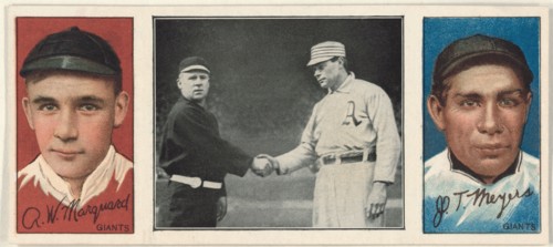 Rube Marquard, Chief Meyers, New York Giants, Baseball Card Portraits, American Tobacco Company, 1912
