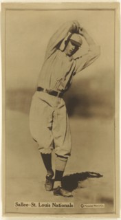 Slim Sallee, St. Louis Cardinals, Baseball Card Portrait, Liggett & Myers Tobacco Company, 1914