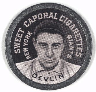 Art Devlin, New York Giants, Baseball Card Portrait, American Tobacco Company, 1909