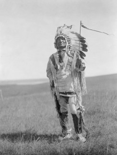 Sitting Bear, Arikara Chief, Full-Length Portrait in full Regalia, Edward S. Curtis, 1908