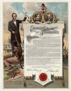 Copy of Abraham Lincoln's Emancipation Proclamation, Henderson, Achert, Krebs Lith. Co., Cincinnati, Ohio, 1890
