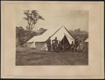 General Randolph B. Marcy with Officers and Civilians at Army of the Potomac Headquarters. Antietam, Maryland, USA, Photograph by Alexander Gardner, October 3, 1862