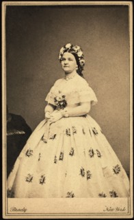 Mary Todd Lincoln, Full-Length Portrait wearing Ball Gown, Photograph by Mathew Brady, Brady-Handy Photograph Collection, 1861