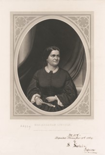Half-Length Portrait of Mrs. Abraham Lincoln, Engraving by Samuel Sartain, Published by Rice & Allen, 1864