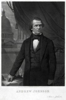 Andrew Johnson (1808-75), 17th President of the United States, Half-Length Standing Portrait, Engraving by William Sartain, Published by William Smith, Philadelphia, 1865