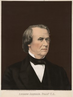 Andrew Johnson (1808-75), 17th President of the United States, Head and Shoulders Portrait, Lithograph Bingham & Todd, Hartford, Conn., 1866