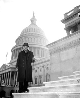 William Andrew Johnson, Former Slave to Former President Andrew Johnson, who was presented with a Silver Handled Cane by President Roosevelt, Portrait on Steps of U.S. Capitol during visit to Washingt...